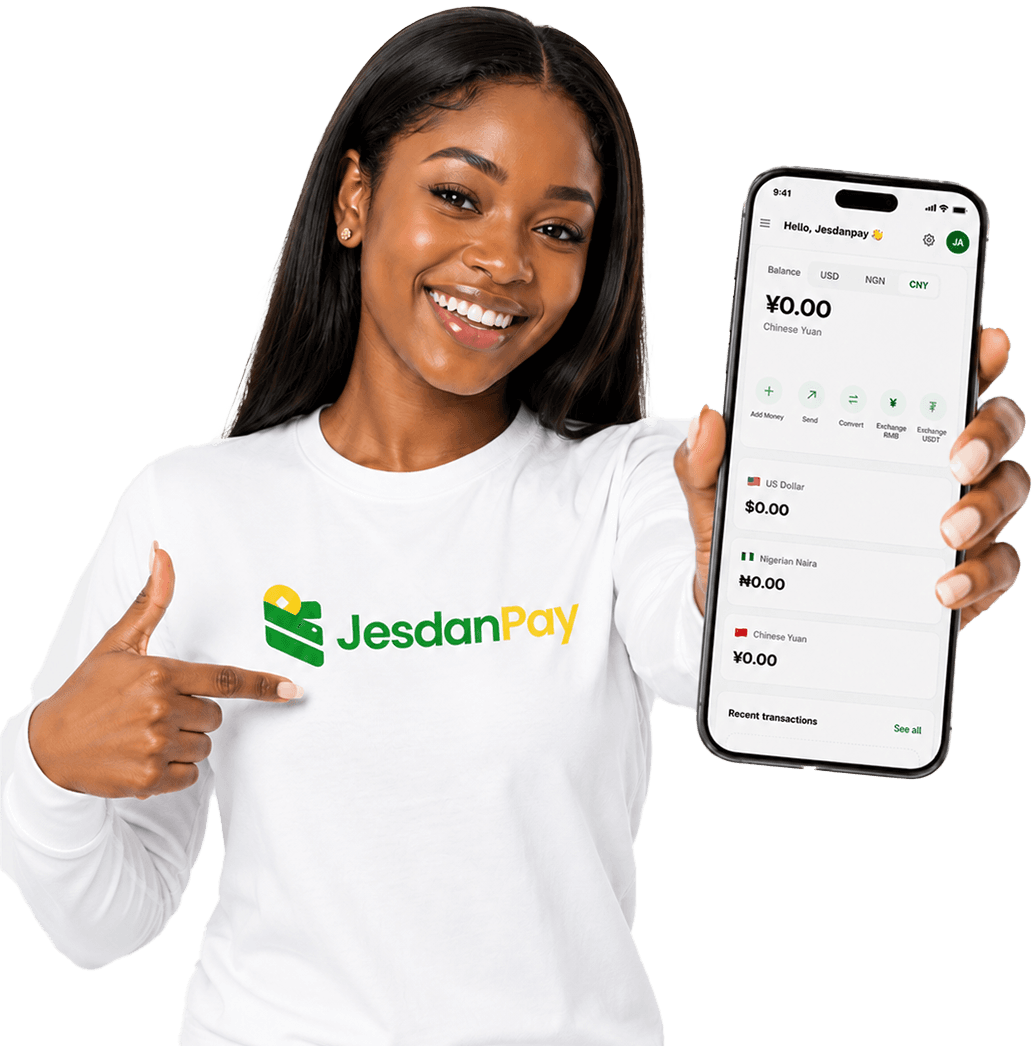 Smiling JesDanPay user holding up the app on their phone