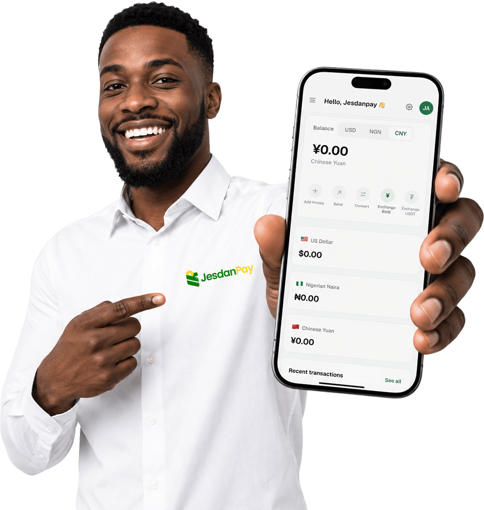 Smiling JesDanPay user holding up the app on their phone